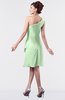 ColsBM Mallory Light Green Cute One Shoulder Zipper Knee Length Rhinestone Plus Size Bridesmaid Dresses