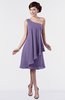 ColsBM Mallory Lilac Cute One Shoulder Zipper Knee Length Rhinestone Plus Size Bridesmaid Dresses