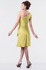 ColsBM Mallory Misted Yellow Cute One Shoulder Zipper Knee Length Rhinestone Plus Size Bridesmaid Dresses