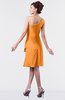 ColsBM Mallory Orange Cute One Shoulder Zipper Knee Length Rhinestone Plus Size Bridesmaid Dresses