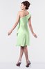 ColsBM Mallory Pale Green Cute One Shoulder Zipper Knee Length Rhinestone Plus Size Bridesmaid Dresses