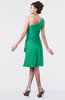 ColsBM Mallory Pepper Green Cute One Shoulder Zipper Knee Length Rhinestone Plus Size Bridesmaid Dresses