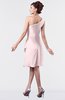 ColsBM Mallory Petal Pink Cute One Shoulder Zipper Knee Length Rhinestone Plus Size Bridesmaid Dresses