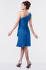 ColsBM Mallory Royal Blue Cute One Shoulder Zipper Knee Length Rhinestone Plus Size Bridesmaid Dresses