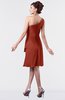 ColsBM Mallory Rust Cute One Shoulder Zipper Knee Length Rhinestone Plus Size Bridesmaid Dresses