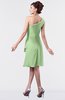 ColsBM Mallory Sage Green Cute One Shoulder Zipper Knee Length Rhinestone Plus Size Bridesmaid Dresses