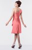ColsBM Mallory Shell Pink Cute One Shoulder Zipper Knee Length Rhinestone Plus Size Bridesmaid Dresses