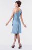 ColsBM Mallory Sky Blue Cute One Shoulder Zipper Knee Length Rhinestone Plus Size Bridesmaid Dresses