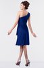 ColsBM Mallory Sodalite Blue Cute One Shoulder Zipper Knee Length Rhinestone Plus Size Bridesmaid Dresses