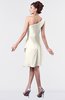 ColsBM Mallory Whisper White Cute One Shoulder Zipper Knee Length Rhinestone Plus Size Bridesmaid Dresses