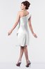 ColsBM Mallory White Cute One Shoulder Zipper Knee Length Rhinestone Plus Size Bridesmaid Dresses