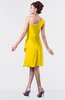 ColsBM Mallory Yellow Cute One Shoulder Zipper Knee Length Rhinestone Plus Size Bridesmaid Dresses
