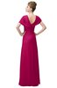 ColsBM Luna Beetroot Purple Casual A-line Square Short Sleeve Floor Length Plus Size Bridesmaid Dresses