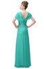 ColsBM Luna Blue Turquoise Casual A-line Square Short Sleeve Floor Length Plus Size Bridesmaid Dresses