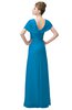 ColsBM Luna Cornflower Blue Casual A-line Square Short Sleeve Floor Length Plus Size Bridesmaid Dresses