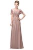 ColsBM Luna Dusty Rose Casual A-line Square Short Sleeve Floor Length Plus Size Bridesmaid Dresses