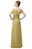 ColsBM Luna Gold Casual A-line Square Short Sleeve Floor Length Plus Size Bridesmaid Dresses