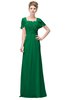 ColsBM Luna Green Casual A-line Square Short Sleeve Floor Length Plus Size Bridesmaid Dresses