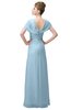ColsBM Luna Ice Blue Casual A-line Square Short Sleeve Floor Length Plus Size Bridesmaid Dresses