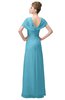 ColsBM Luna Light Blue Casual A-line Square Short Sleeve Floor Length Plus Size Bridesmaid Dresses