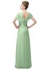 ColsBM Luna Light Green Casual A-line Square Short Sleeve Floor Length Plus Size Bridesmaid Dresses