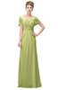 ColsBM Luna Lime Sherbet Casual A-line Square Short Sleeve Floor Length Plus Size Bridesmaid Dresses