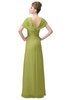 ColsBM Luna Linden Green Casual A-line Square Short Sleeve Floor Length Plus Size Bridesmaid Dresses
