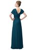 ColsBM Luna Moroccan Blue Casual A-line Square Short Sleeve Floor Length Plus Size Bridesmaid Dresses