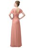 ColsBM Luna Peach Casual A-line Square Short Sleeve Floor Length Plus Size Bridesmaid Dresses
