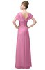 ColsBM Luna Pink Casual A-line Square Short Sleeve Floor Length Plus Size Bridesmaid Dresses
