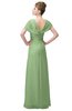 ColsBM Luna Sage Green Casual A-line Square Short Sleeve Floor Length Plus Size Bridesmaid Dresses