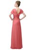 ColsBM Luna Shell Pink Casual A-line Square Short Sleeve Floor Length Plus Size Bridesmaid Dresses