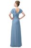 ColsBM Luna Sky Blue Casual A-line Square Short Sleeve Floor Length Plus Size Bridesmaid Dresses