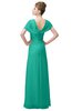 ColsBM Luna Viridian Green Casual A-line Square Short Sleeve Floor Length Plus Size Bridesmaid Dresses