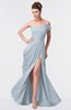 ColsBM Gwen Illusion Blue Elegant A-line Strapless Sleeveless Backless Floor Length Plus Size Bridesmaid Dresses