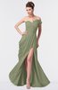 ColsBM Gwen Moss Green Elegant A-line Strapless Sleeveless Backless Floor Length Plus Size Bridesmaid Dresses