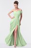ColsBM Gwen Pale Green Elegant A-line Strapless Sleeveless Backless Floor Length Plus Size Bridesmaid Dresses