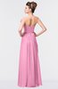 ColsBM Gwen Pink Elegant A-line Strapless Sleeveless Backless Floor Length Plus Size Bridesmaid Dresses