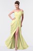 ColsBM Gwen Wax Yellow Elegant A-line Strapless Sleeveless Backless Floor Length Plus Size Bridesmaid Dresses