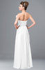 ColsBM Gwen White Elegant A-line Strapless Sleeveless Backless Floor Length Plus Size Bridesmaid Dresses