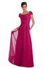 ColsBM Carlee Beetroot Purple Elegant A-line Wide Square Short Sleeve Appliques Bridesmaid Dresses