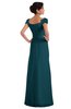 ColsBM Carlee Blue Green Elegant A-line Wide Square Short Sleeve Appliques Bridesmaid Dresses