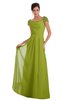 ColsBM Carlee Green Oasis Elegant A-line Wide Square Short Sleeve Appliques Bridesmaid Dresses