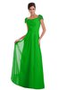 ColsBM Carlee Jasmine Green Elegant A-line Wide Square Short Sleeve Appliques Bridesmaid Dresses