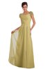 ColsBM Carlee New Wheat Elegant A-line Wide Square Short Sleeve Appliques Bridesmaid Dresses