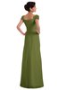 ColsBM Carlee Olive Green Elegant A-line Wide Square Short Sleeve Appliques Bridesmaid Dresses