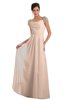 ColsBM Carlee Peach Puree Elegant A-line Wide Square Short Sleeve Appliques Bridesmaid Dresses