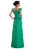 ColsBM Carlee Pepper Green Elegant A-line Wide Square Short Sleeve Appliques Bridesmaid Dresses