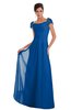 ColsBM Carlee Royal Blue Elegant A-line Wide Square Short Sleeve Appliques Bridesmaid Dresses