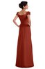ColsBM Carlee Rust Elegant A-line Wide Square Short Sleeve Appliques Bridesmaid Dresses